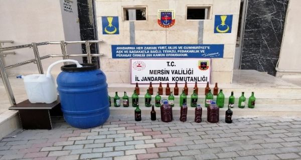 Mersin’de 239 litre ka�ak i�ki ele ge�irildi