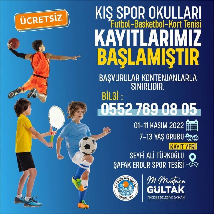 Akdeniz Belediyesi K Spor Okulu ocuklar Bekliyor